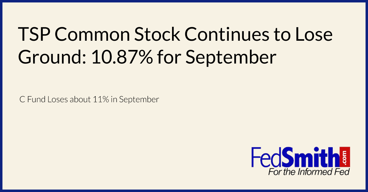 TSP Common Stock Continues To Lose Ground 10.87 For September