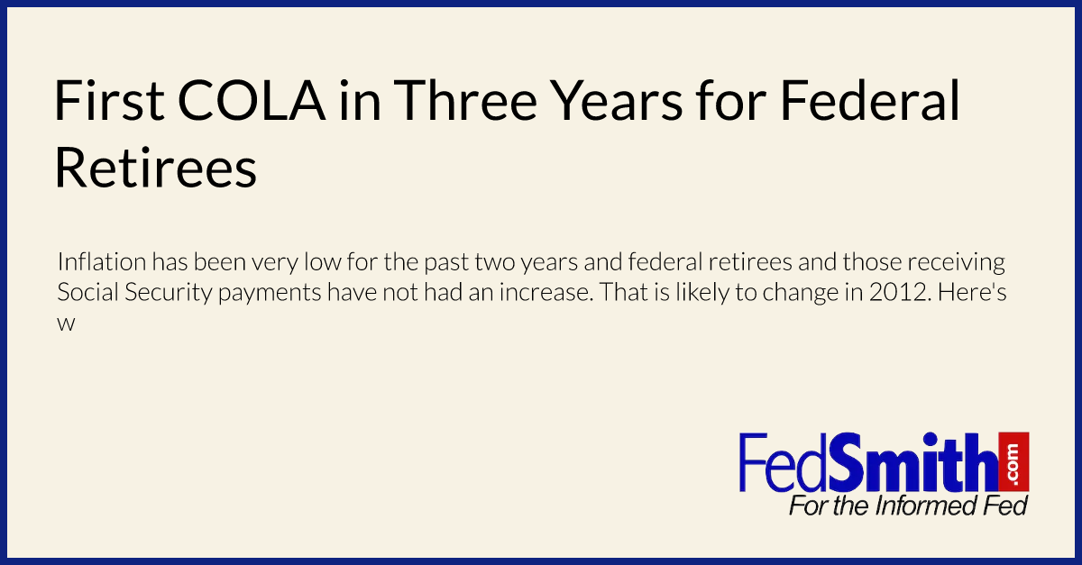 First COLA In Three Years For Federal Retirees