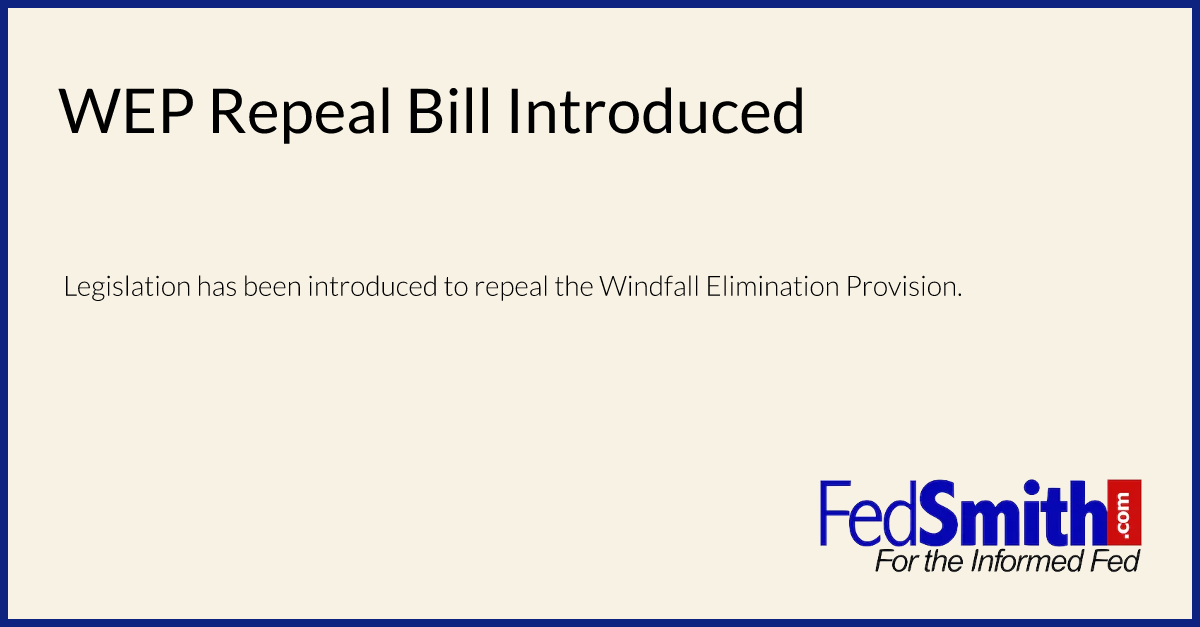WEP Repeal Bill Introduced