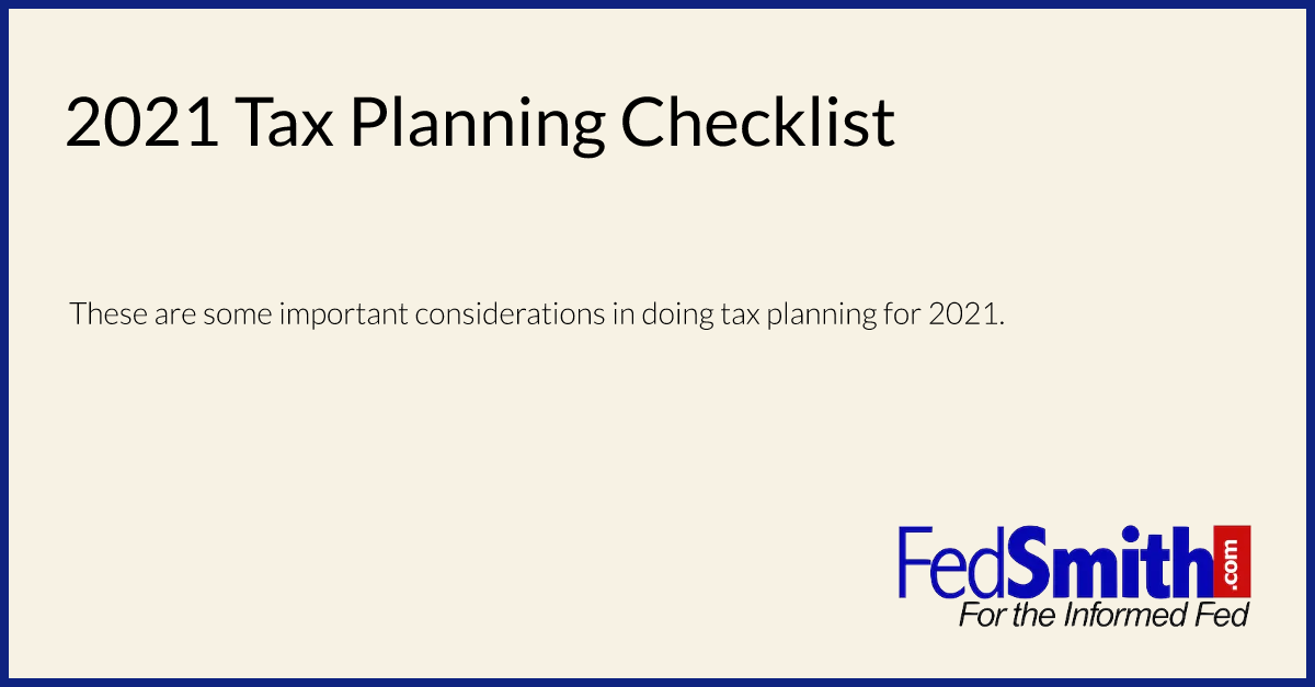 2021 Tax Planning Checklist