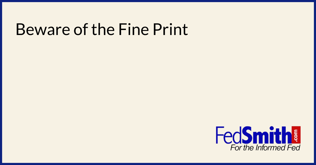 Beware of the Fine Print