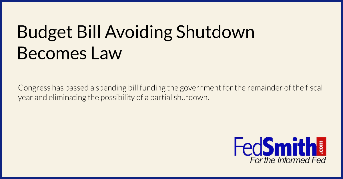 Budget Bill Avoiding Shutdown Becomes Law