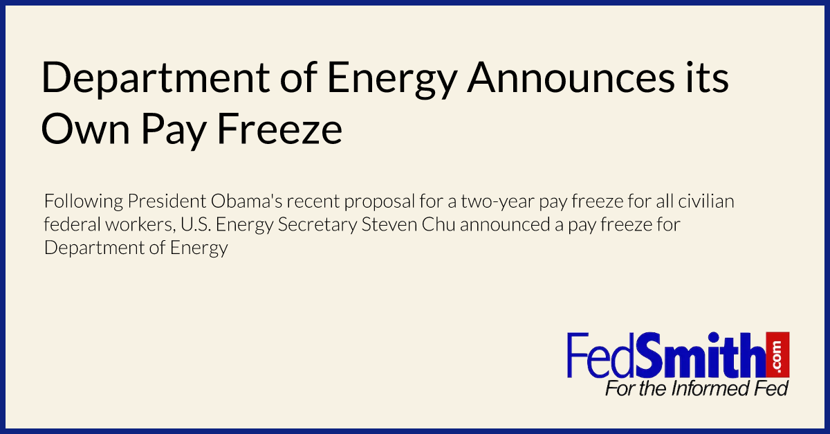 Department of Energy Announces its Own Pay Freeze