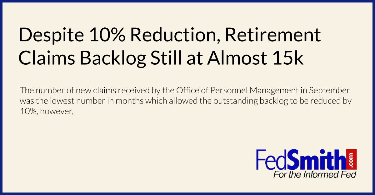 Despite 10% Reduction, Retirement Claims Backlog Still at Almost 15k
