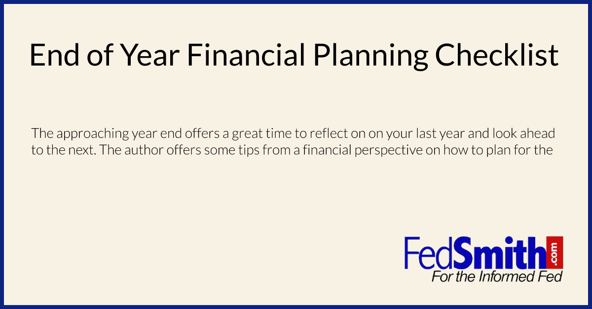 End of Year Financial Planning Checklist