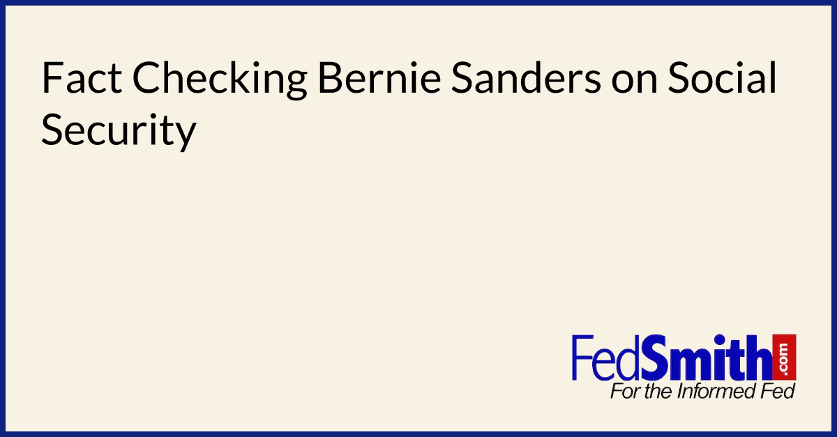 Fact Checking Bernie Sanders on Social Security