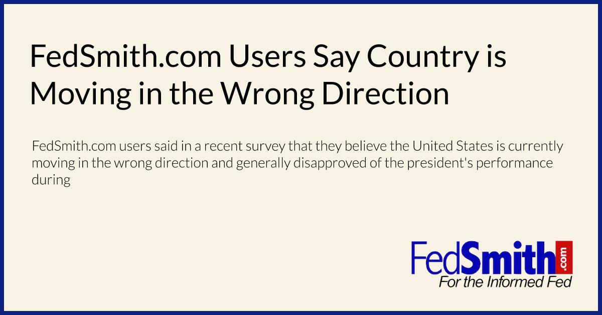 FedSmith.com Users Say Country is Moving in the Wrong Direction