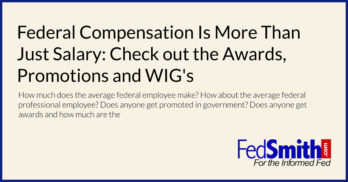 Federal Compensation Is More Than Just Salary: Check out the Awards, Promotions and WIG's