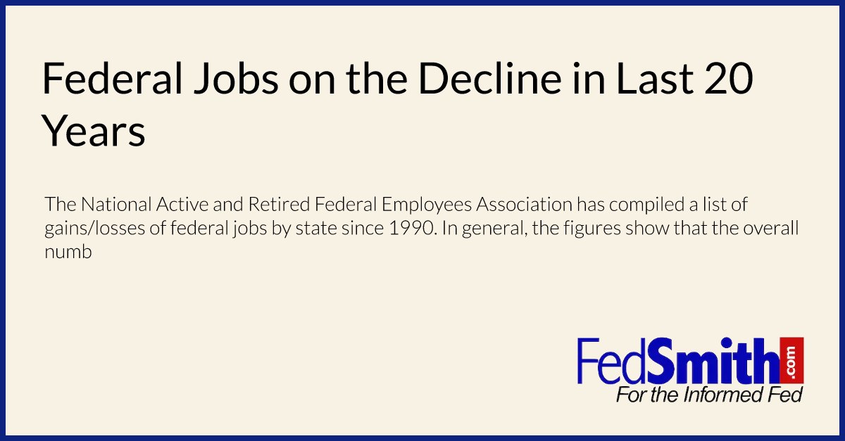 Federal Jobs on the Decline in Last 20 Years