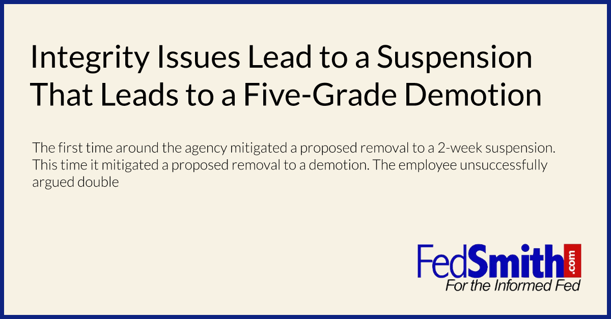 Integrity Issues Lead to a Suspension That Leads to a Five-Grade Demotion