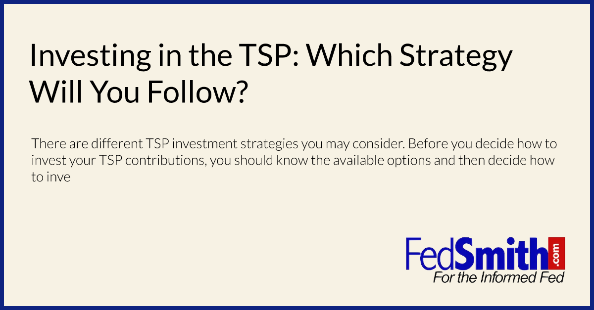 Investing in the TSP: Which Strategy Will You Follow?