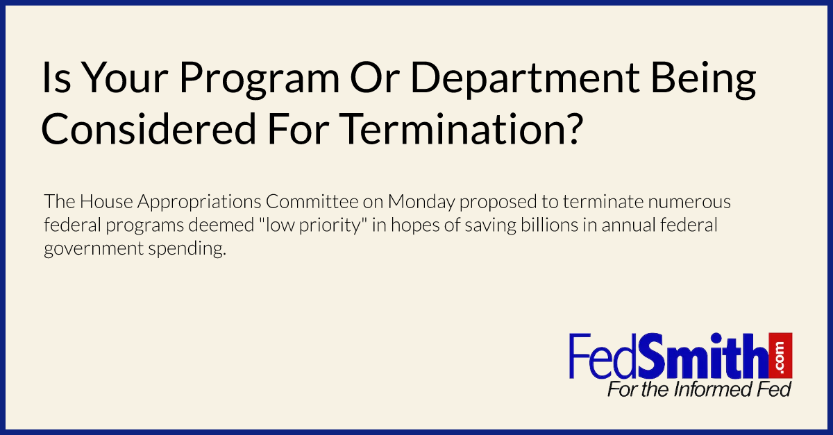 Is Your Program Or Department Being Considered For Termination?