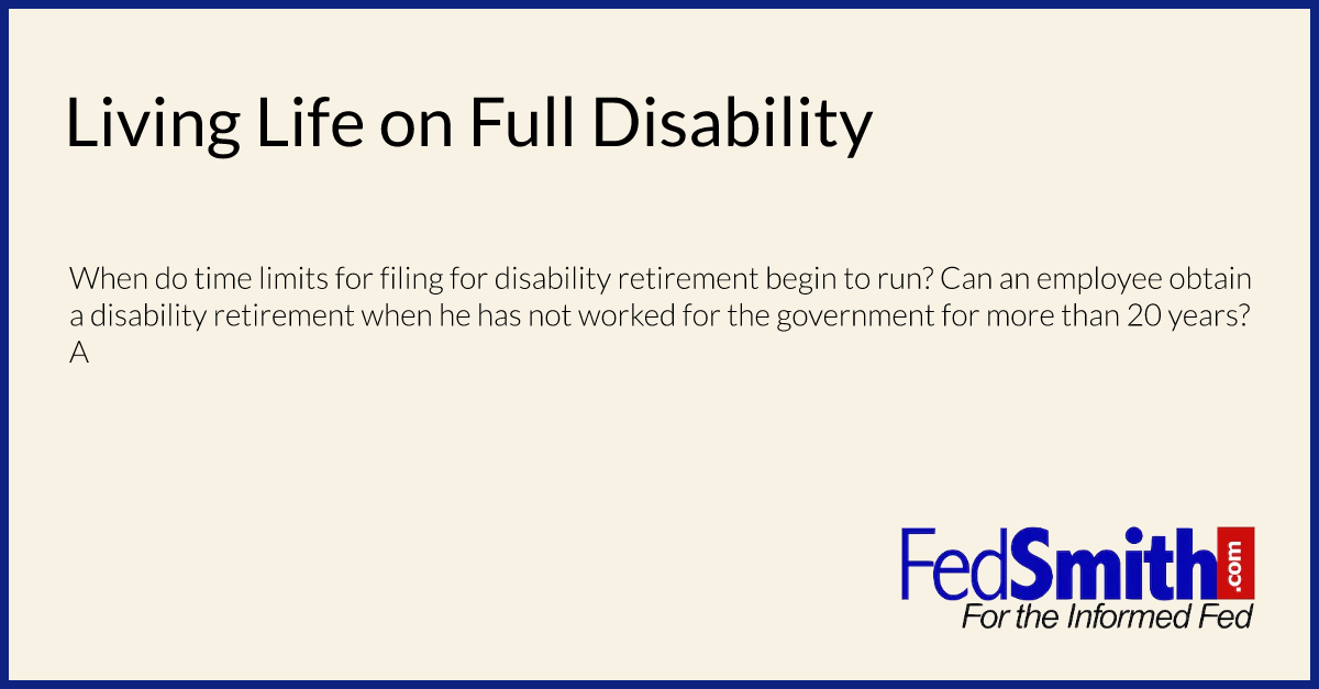 Living Life on Full Disability