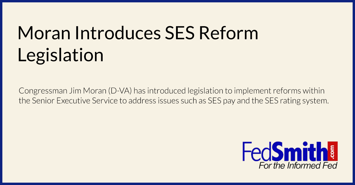 Moran Introduces SES Reform Legislation