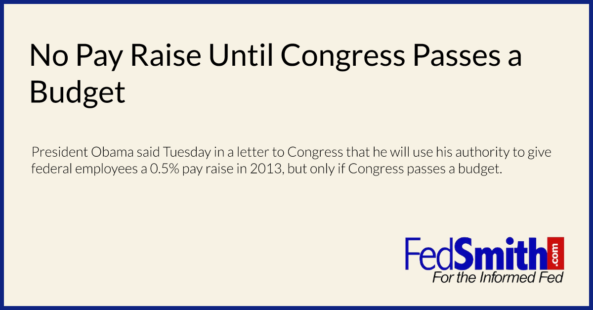 No Pay Raise Until Congress Passes a Budget