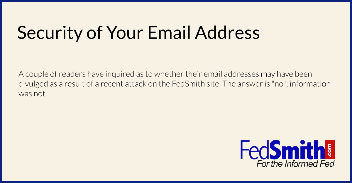 Security of Your Email Address
