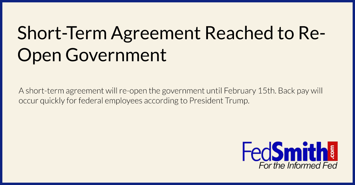 Short-Term Agreement Reached to Re-Open Government