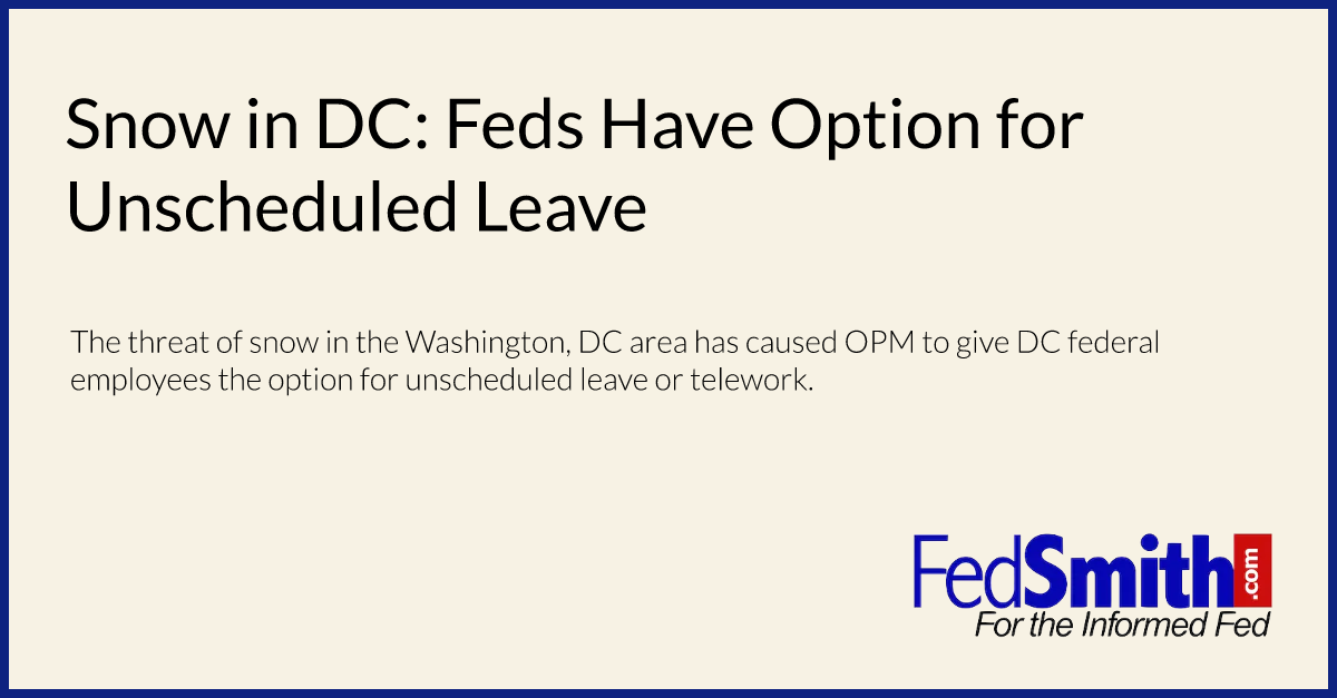 Snow in DC: Feds Have Option for Unscheduled Leave