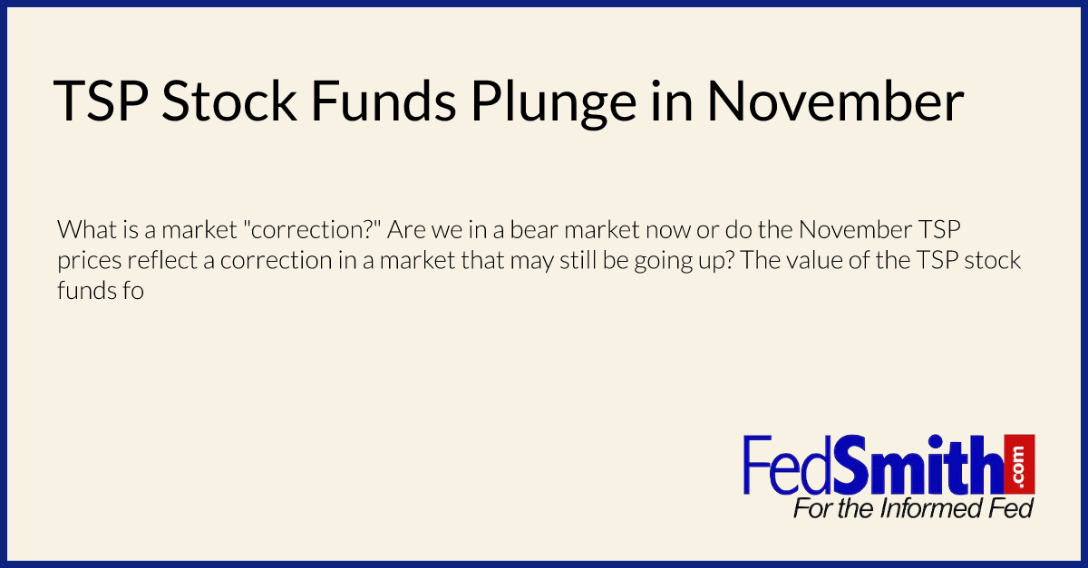 TSP Stock Funds Plunge in November