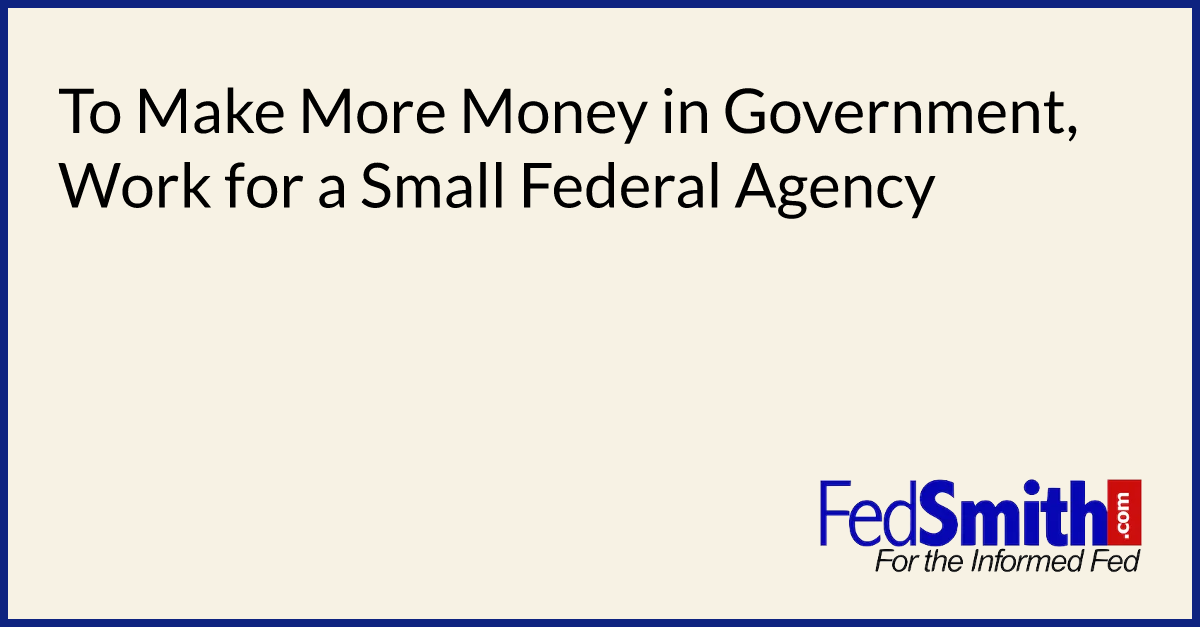 To Make More Money in Government, Work for a Small Federal Agency