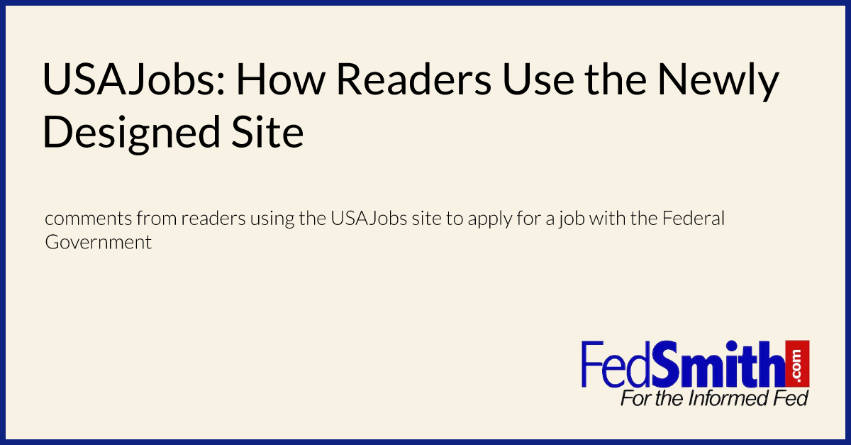 USAJobs: How Readers Use the Newly Designed  Site