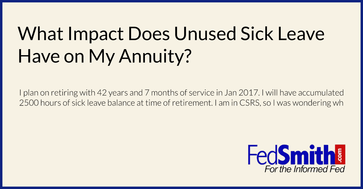 What Impact Does Unused Sick Leave Have on My Annuity?