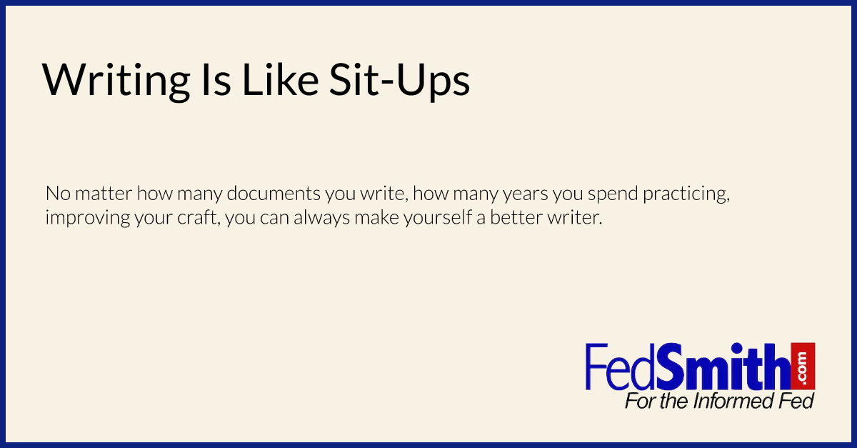Writing Is Like Sit-Ups